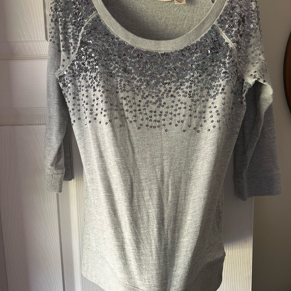 DKNY Sequin Gray Sweatshirt-top Ladies